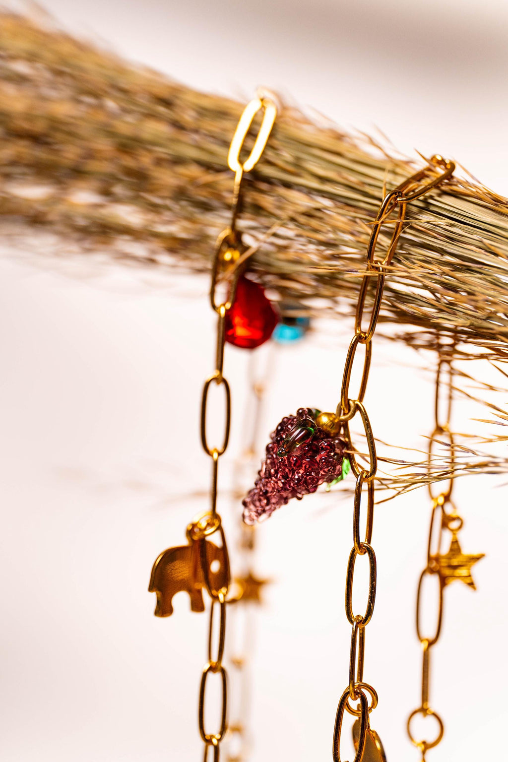 Handmade Murano Glass Gold plated Fruit Heart Charm Bracelet Unique gift