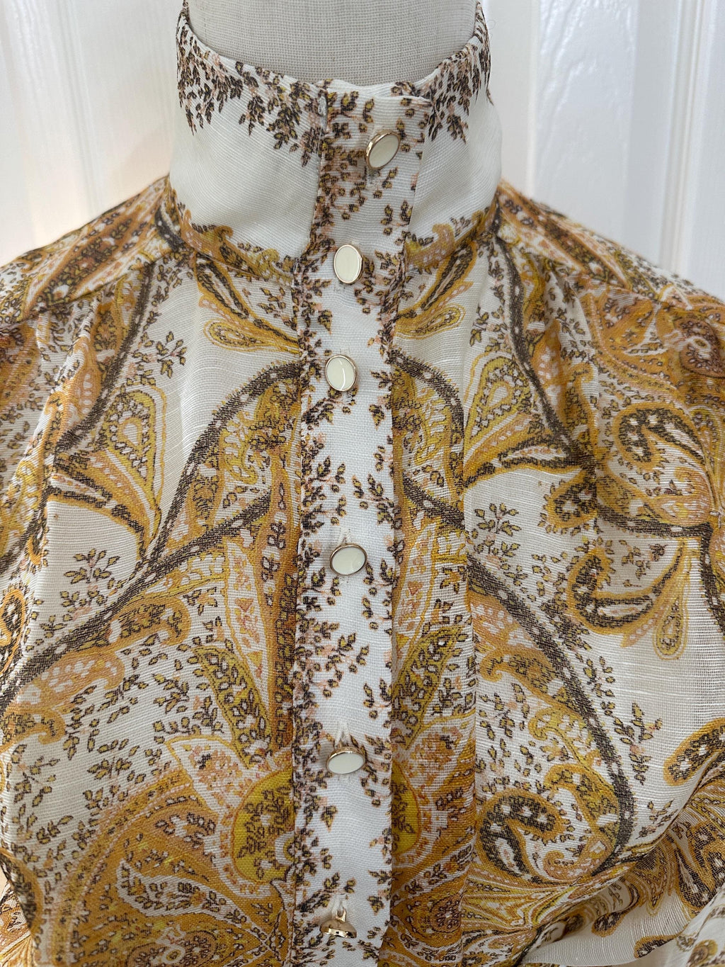 Handmade Linen Silk Mini Skirt Set: Italian Designer Print
