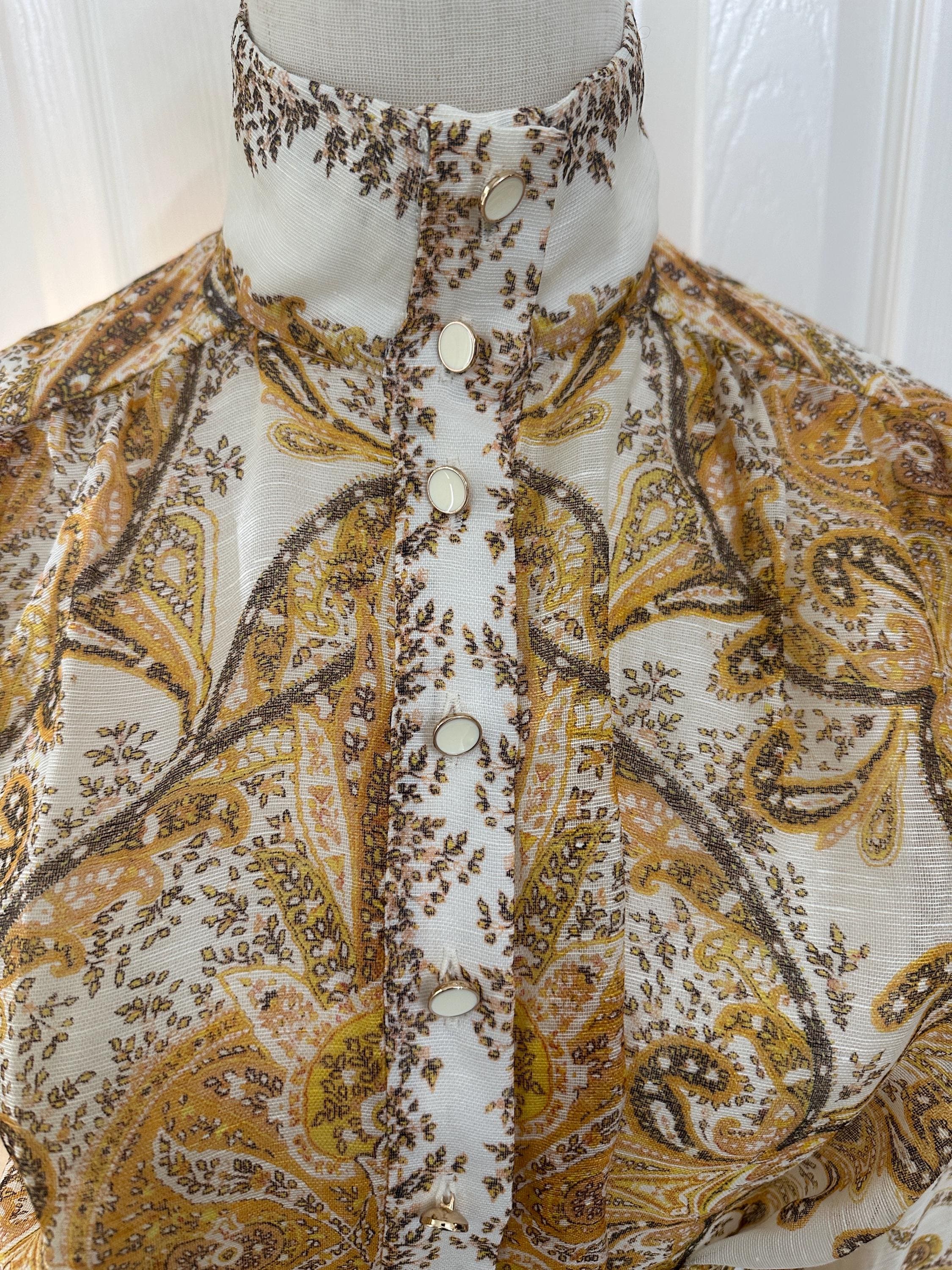Handmade Linen Silk Mini Skirt Set: Italian Designer Print