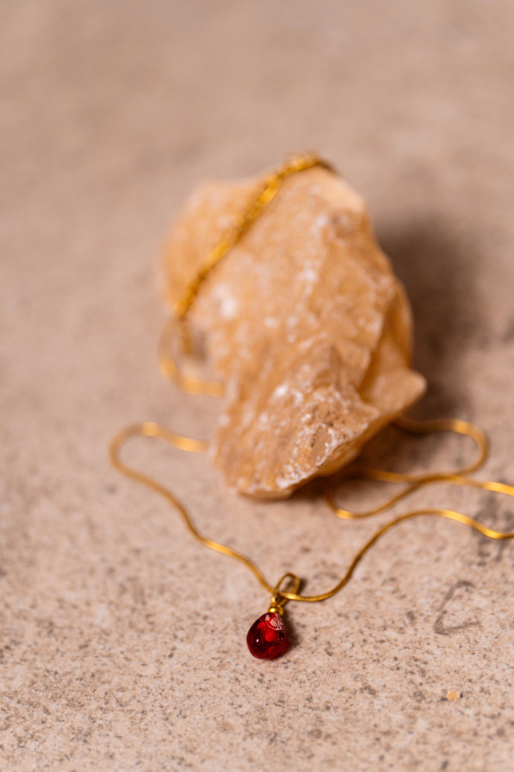 Handmade Murano Glass Pomegranate Necklace: Gold Plated Charm