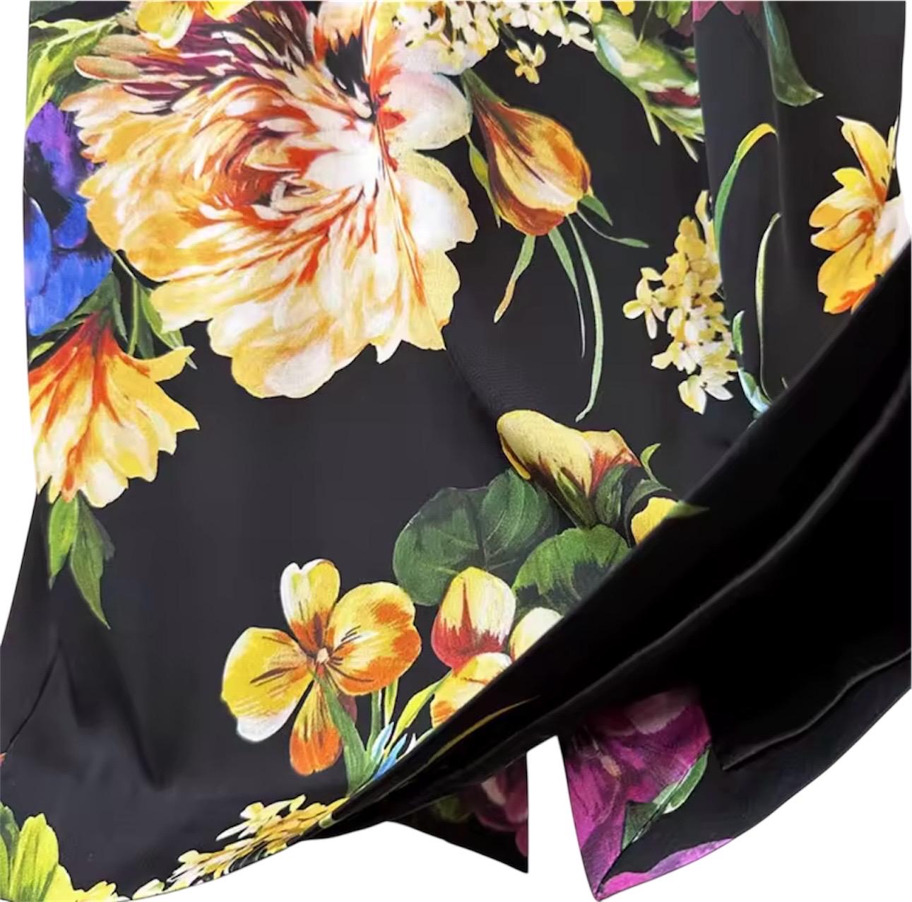 Handmade Italian Viscose Summer Dress: Floral Motif