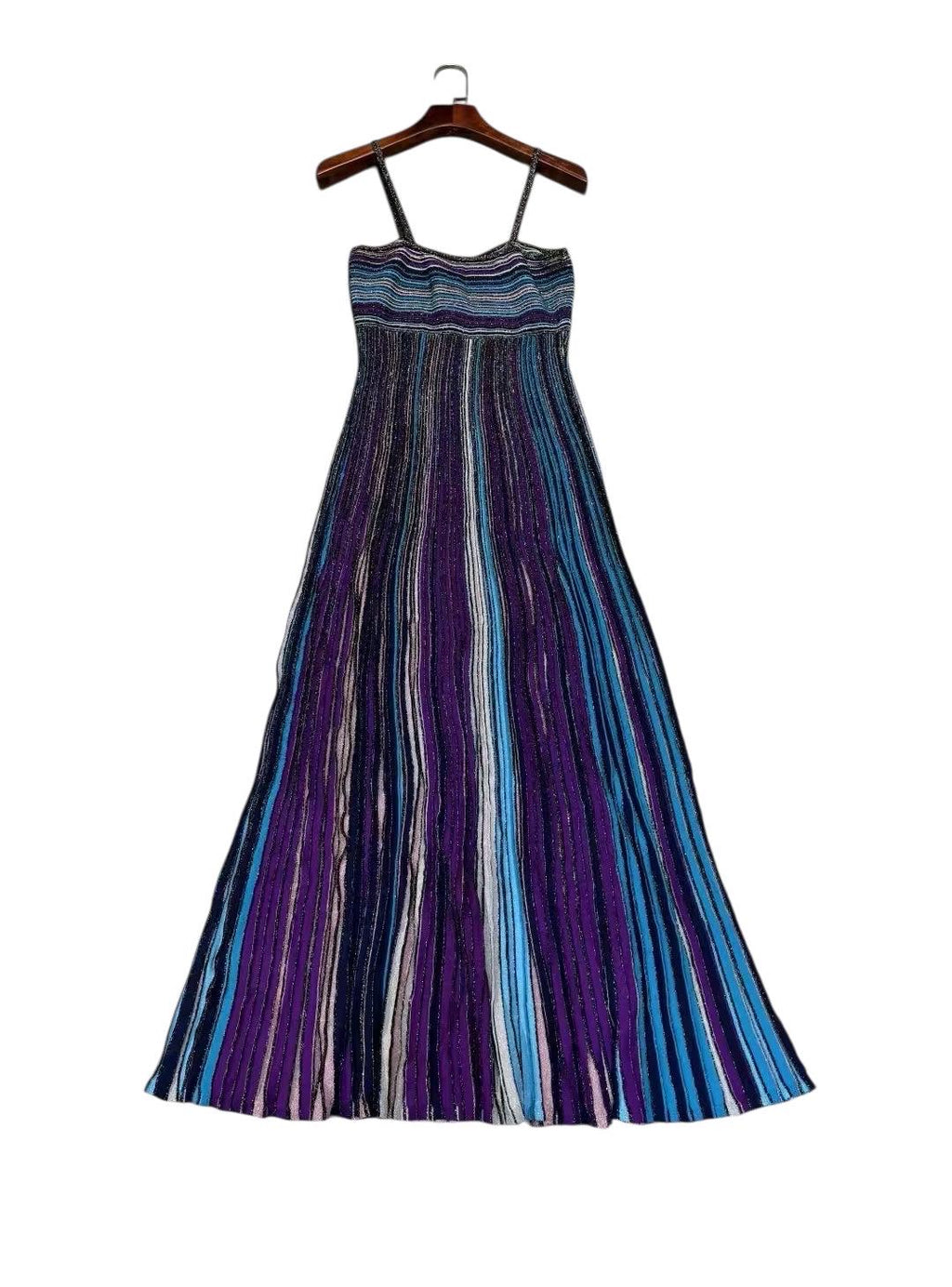 Handmade Italian Viscose Long Dress: Metalic Print Sicilian Style Occasional dress Wedding