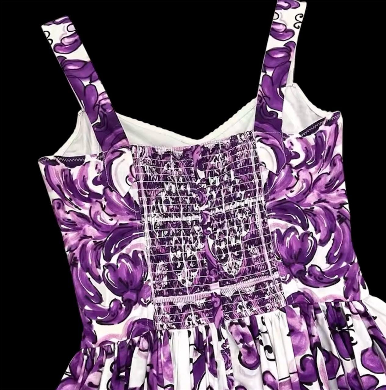 Handmade Italian Cotton Dress: Majolica Print Sicilian Style