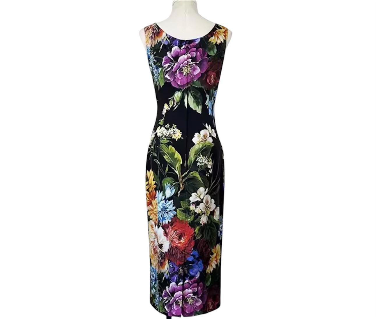 Handmade Italian Viscose Summer Dress: Floral Motif