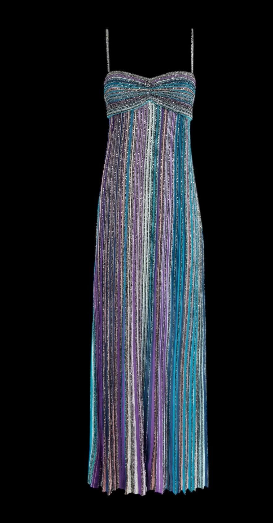 Handmade Italian Viscose Long Dress: Metalic Print Sicilian Style Occasional dress Wedding