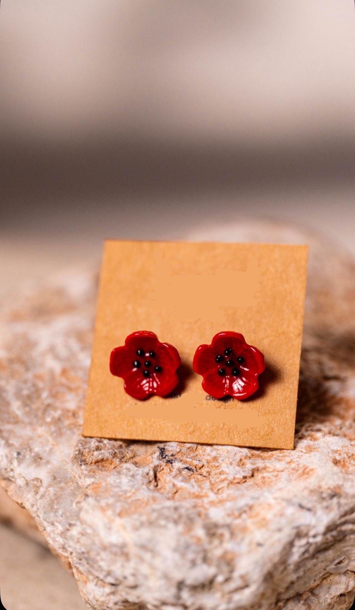 Alpaka German 925 Silver Hand Made Italian Murano Glass Stud Earrings