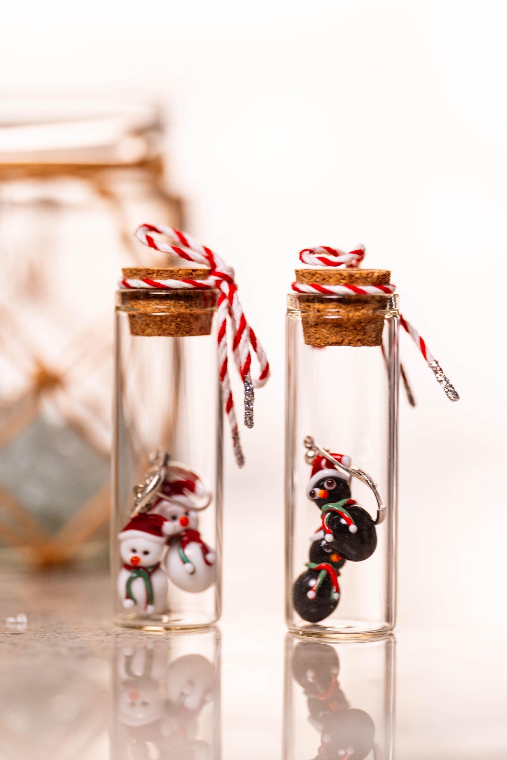 Handmade Murano Glass Christmas Earrings: Sterling Silver Snowman or Penguin