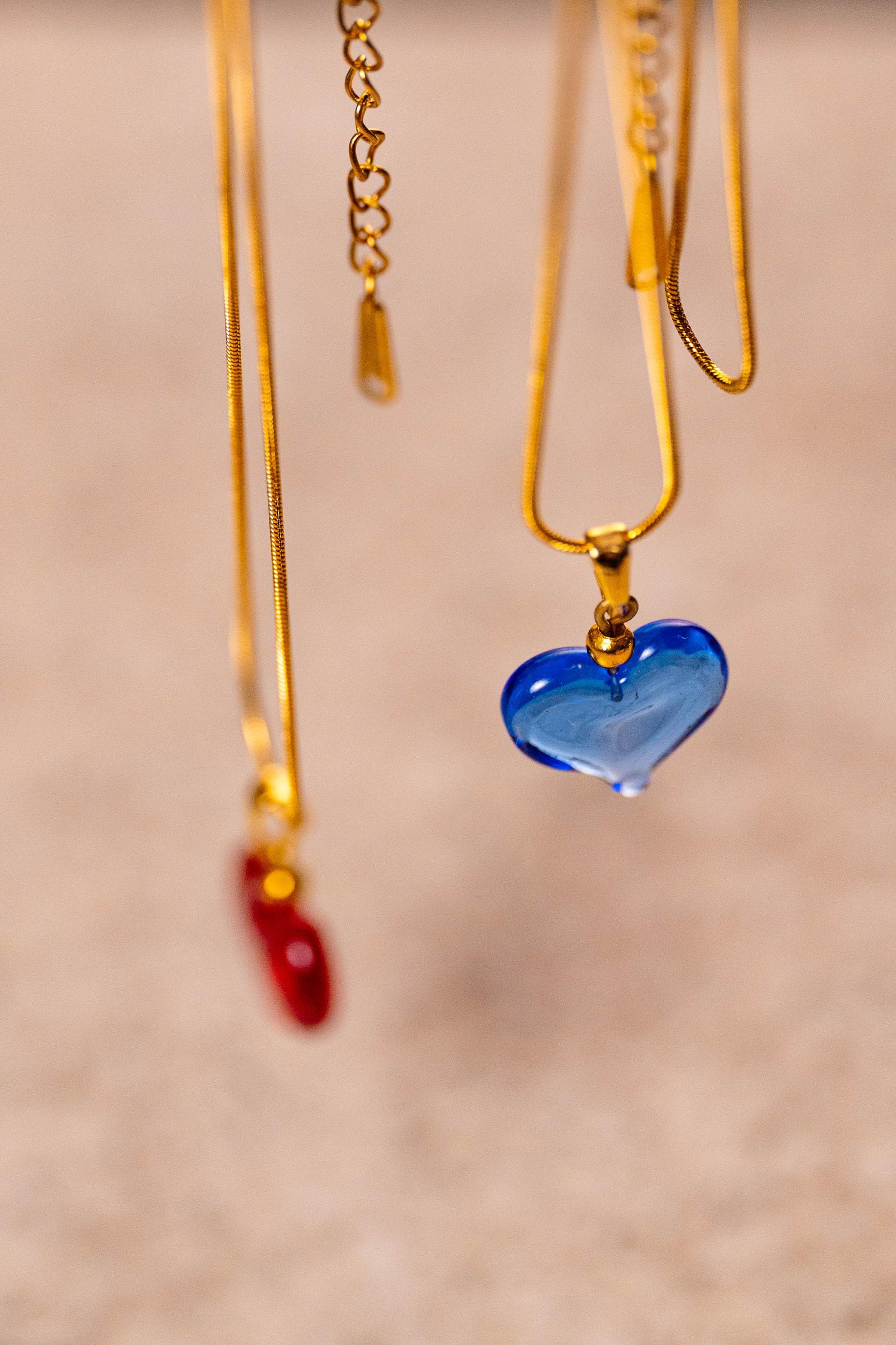 Gold plated Murano Glass Mini Heart Necklace by I Love Murano, Murano Glass Heart, Murano Glass Jewelry, Murano Glass Necklace