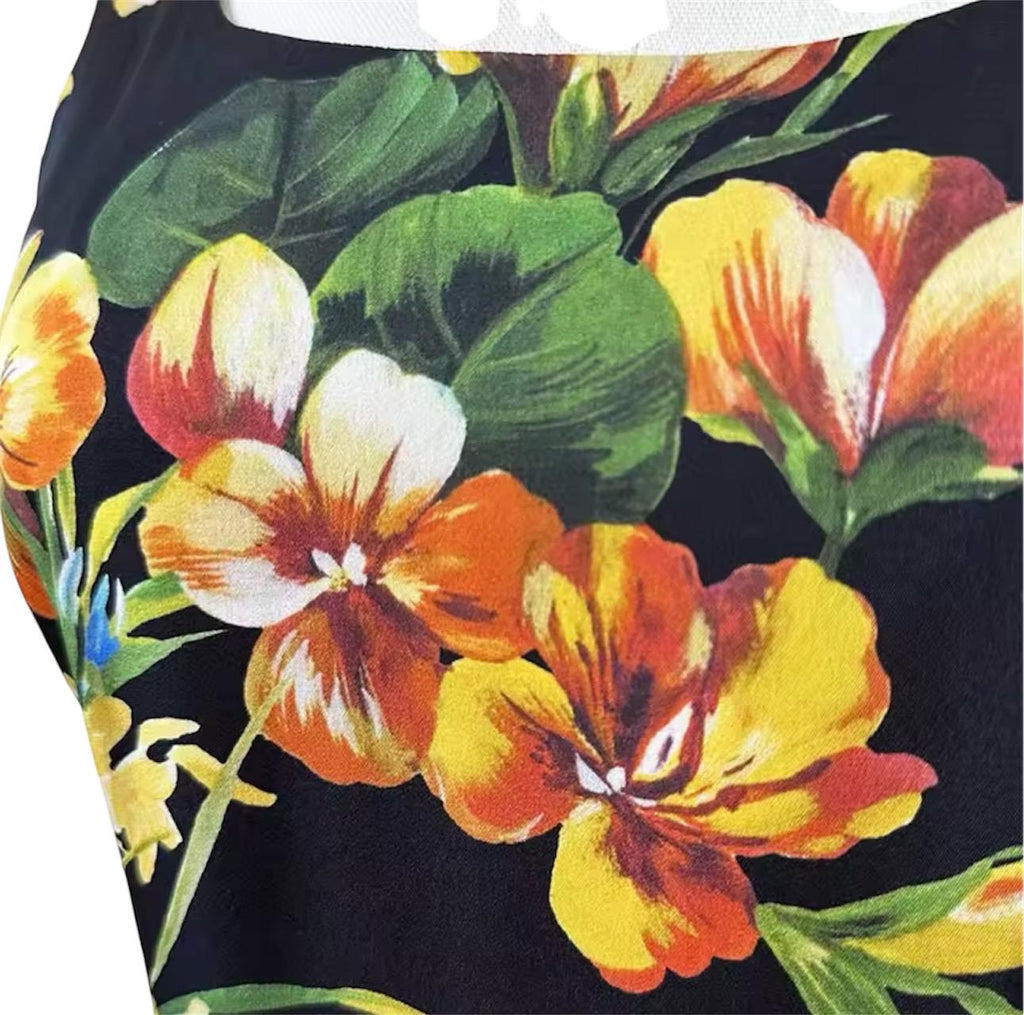 Handmade Italian Viscose Summer Dress: Floral Motif