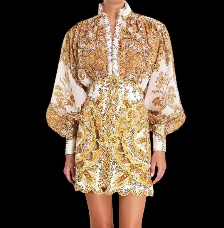 Handmade Linen Silk Mini Skirt Set: Italian Designer Print