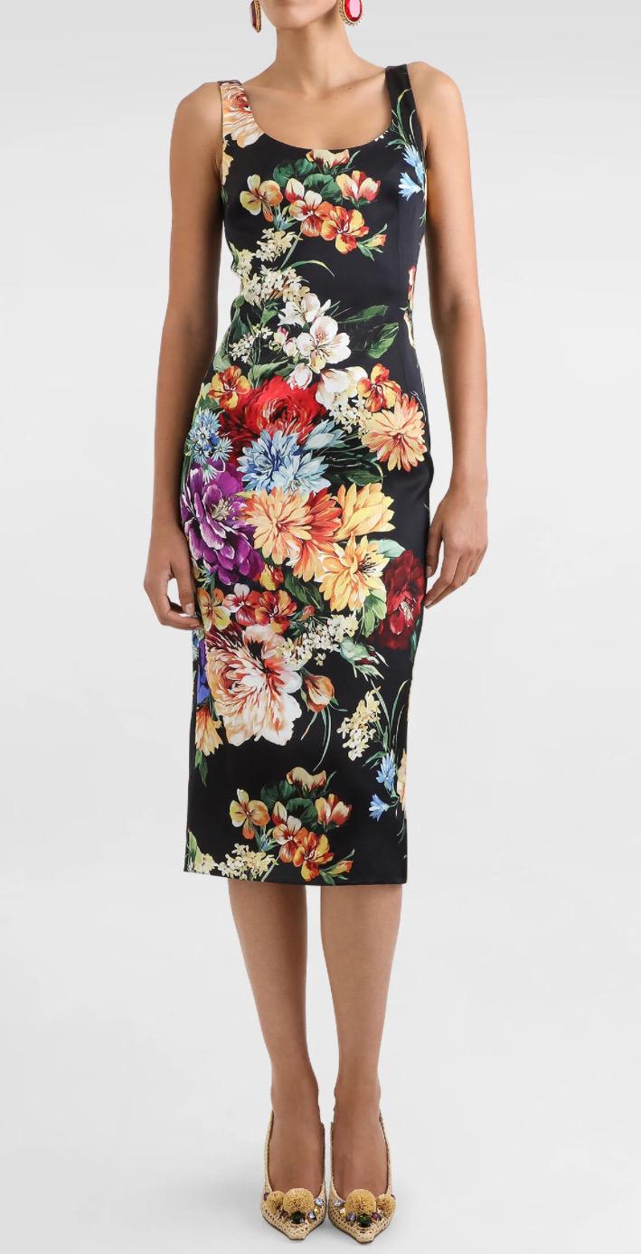 Handmade Italian Viscose Summer Dress: Floral Motif