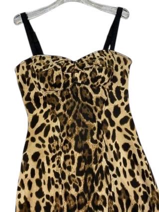 Hand made Italian Luxury Leopard print Animal print 100% silk dress Summer dress