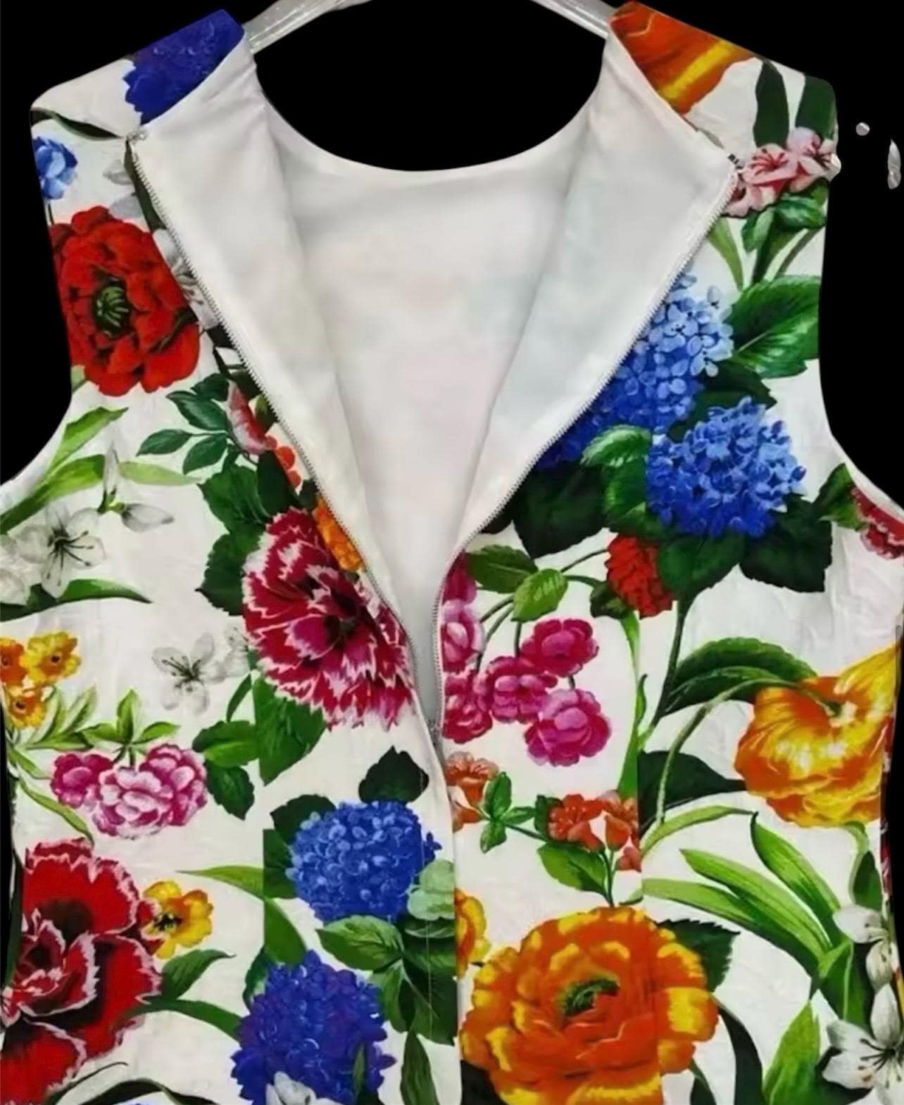 Handmade Italian Floral Print Mini Dress: Cotton Summer Dress