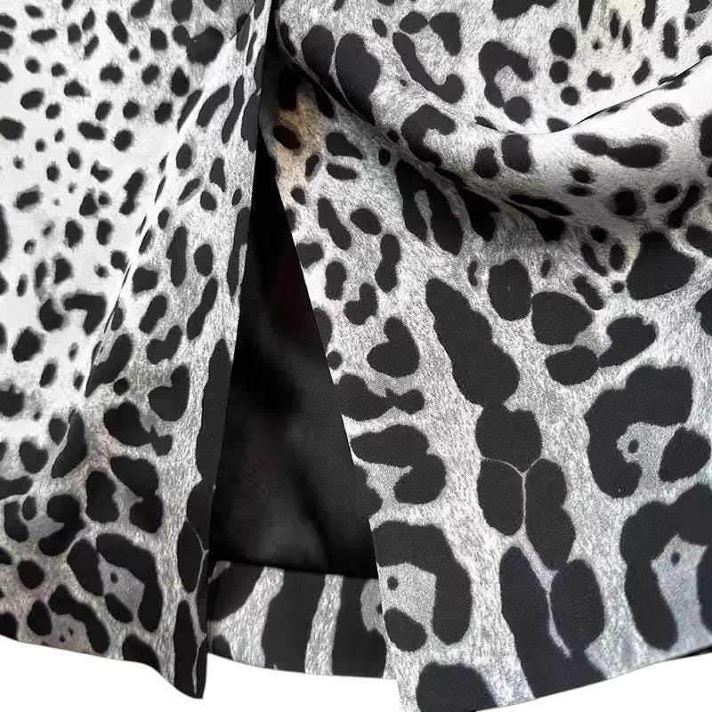 Italian Designer Leopard print long sleeve dress, occasional dress