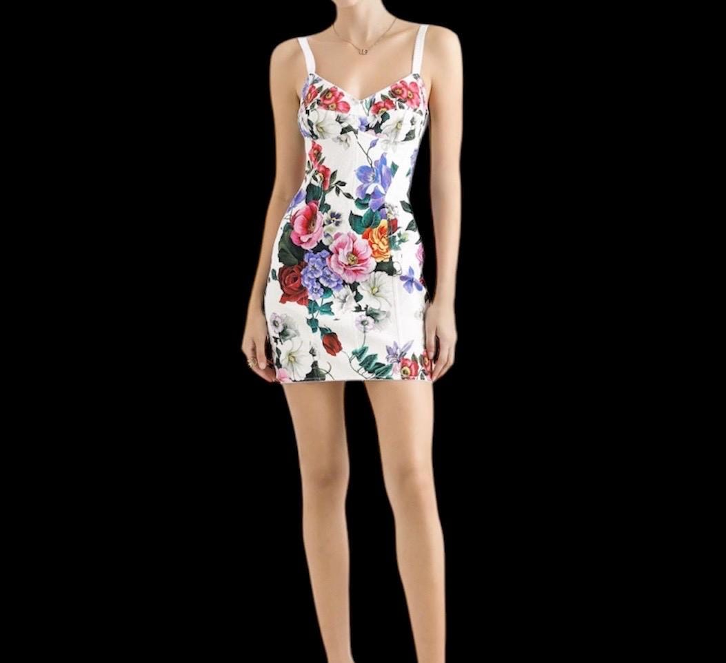 Floral Print Calf-Length Summer Dress: Roses & Peonies