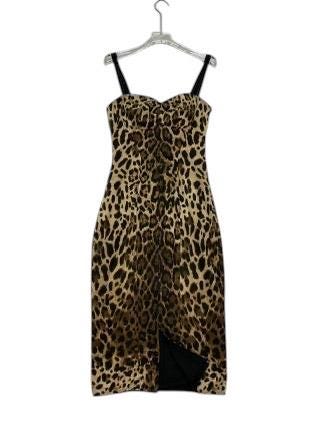 Hand made Italian Luxury Leopard print Animal print 100% silk dress Summer dress