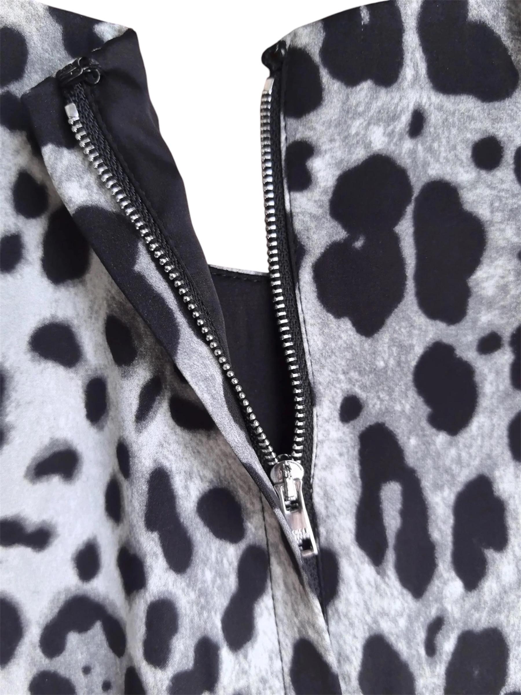 Italian Designer Leopard print long sleeve dress, occasional dress
