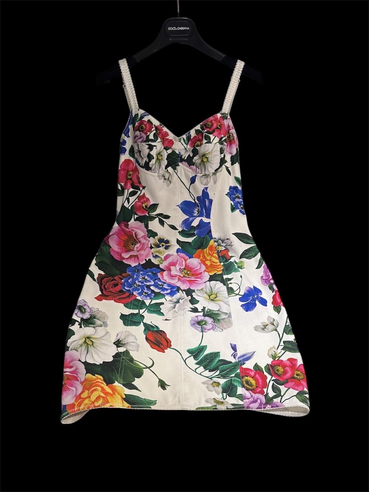 Floral Print Calf-Length Summer Dress: Roses & Peonies