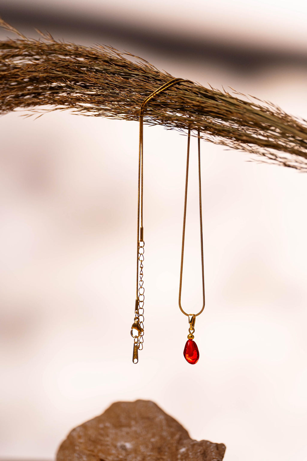 Handmade Murano Glass Pomegranate Necklace: Gold Plated Charm