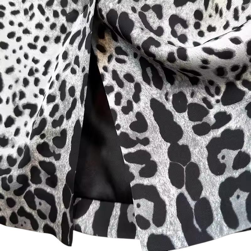 Italian Designer Leopard print long sleeve dress, occasional dress