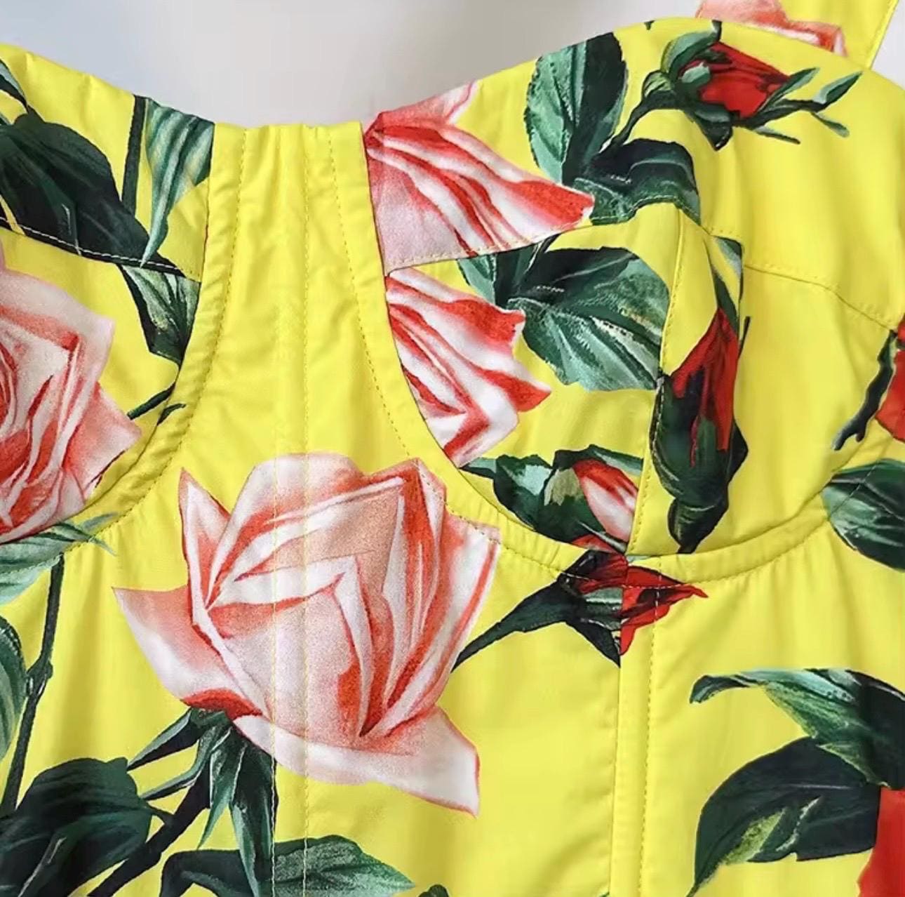 Handmade Italian Cotton Sundress: Gardenia Print Midi Dress
