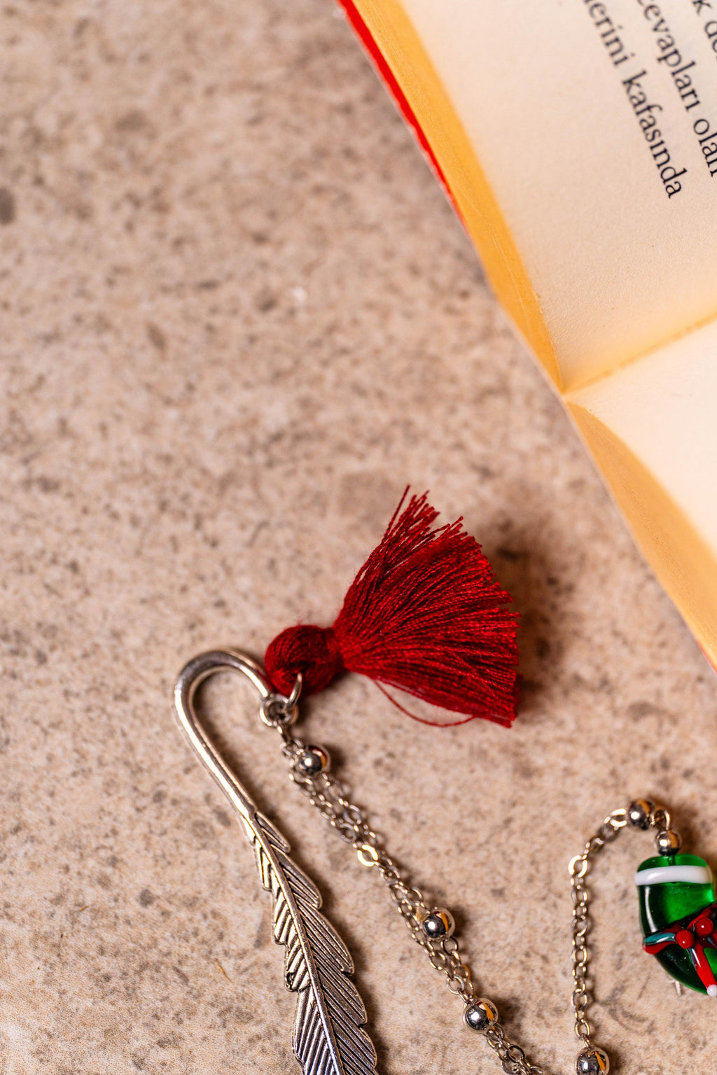 Handmade Murano Glass Metal Snowman or Penguin Bookmark Christmas Unique gift