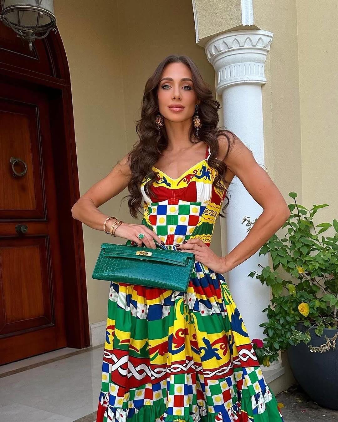 Designer Print Cotton Maxi Dress - Italian Fabric Summer Dress