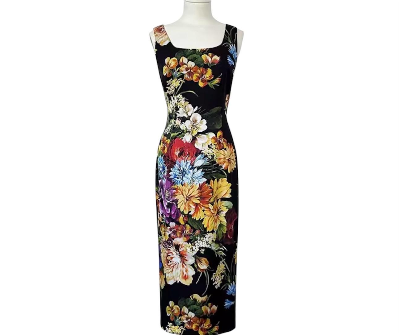 Handmade Italian Viscose Summer Dress: Floral Motif